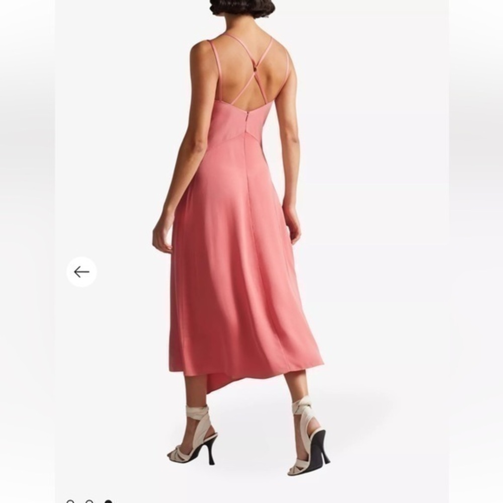 Ted Baker Odinne panel-detail woven asymmetric-hem slip dress Sz 1